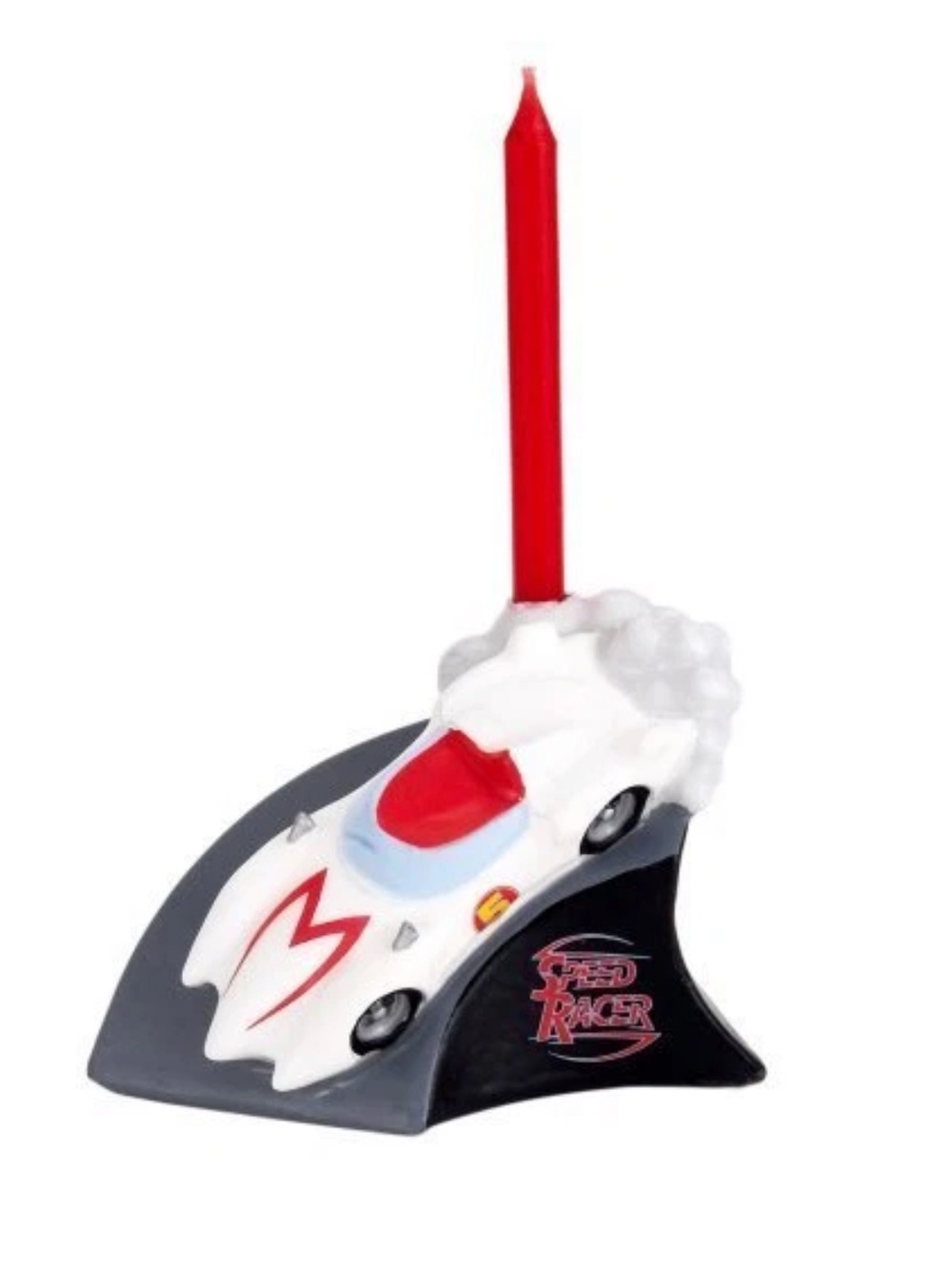 cake topper SpeedRacer Match 5 racecar candleholder molded figure vint.HALLMARK